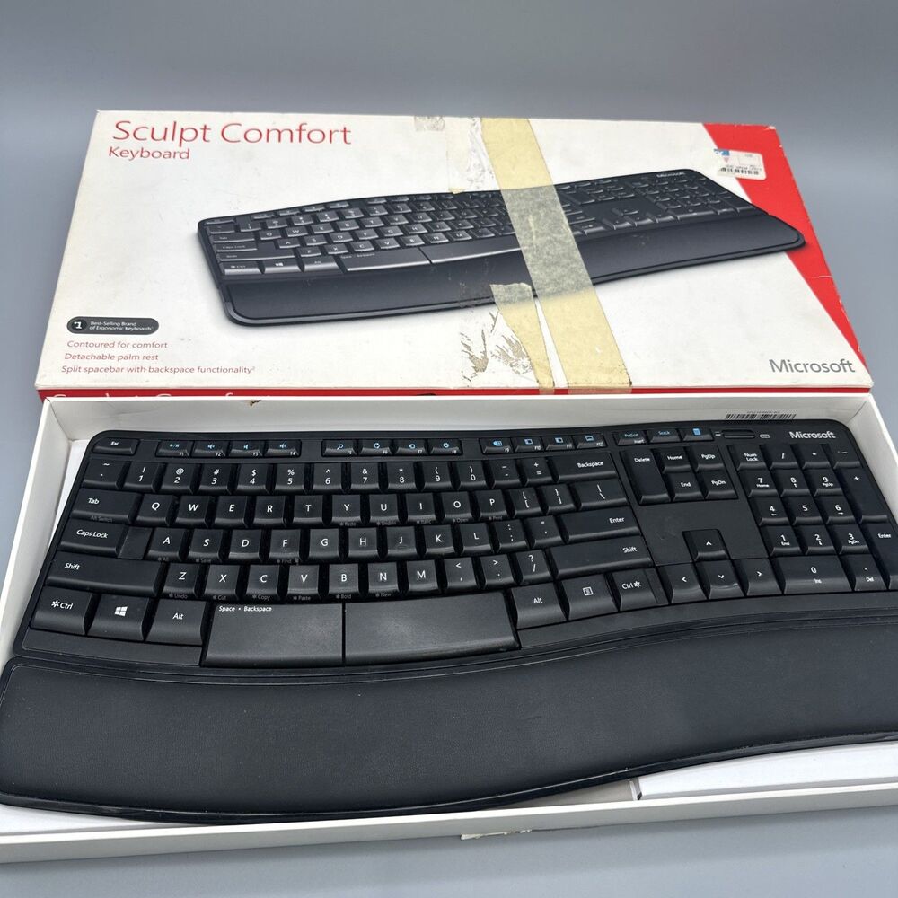 Microsoft Sculpt Comfort Ergo Wireless Black Keyboard KGR1173 *NO RECEIVER!*